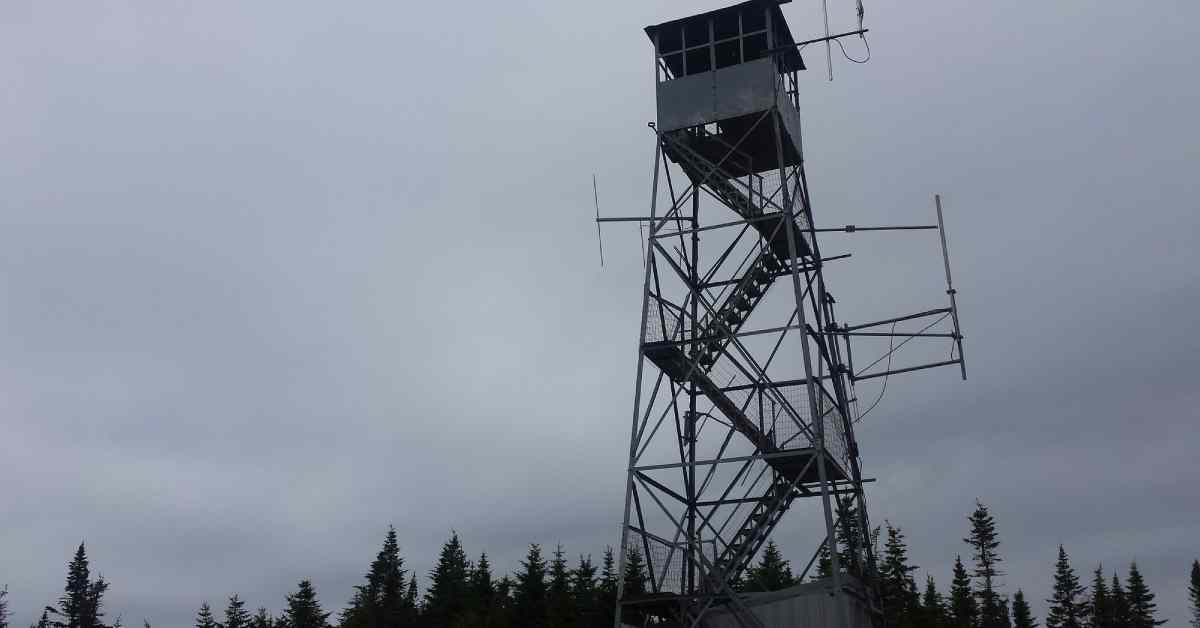 fire tower, gray skies