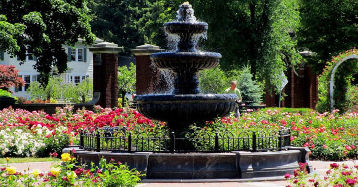 large fountain in a park