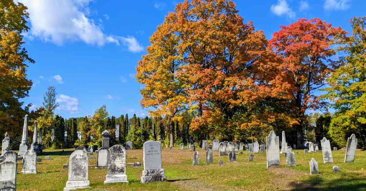 cemetery in fall