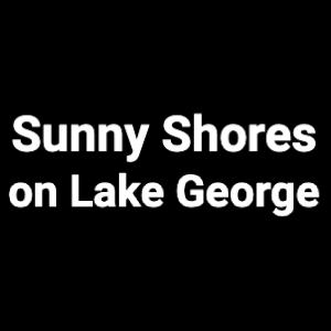 sunny shores on lake george on a black background