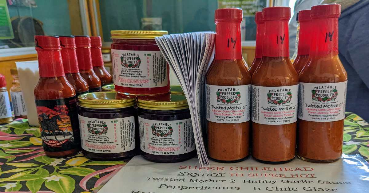 hot sauce products at festival