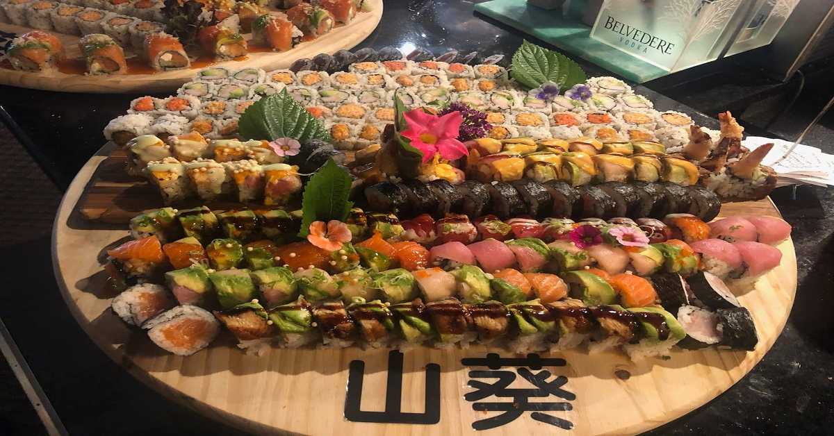 abundance of sushi to choose from