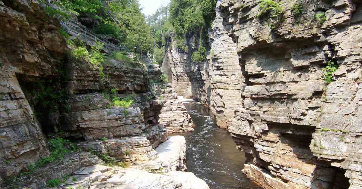 river running through a big canyon