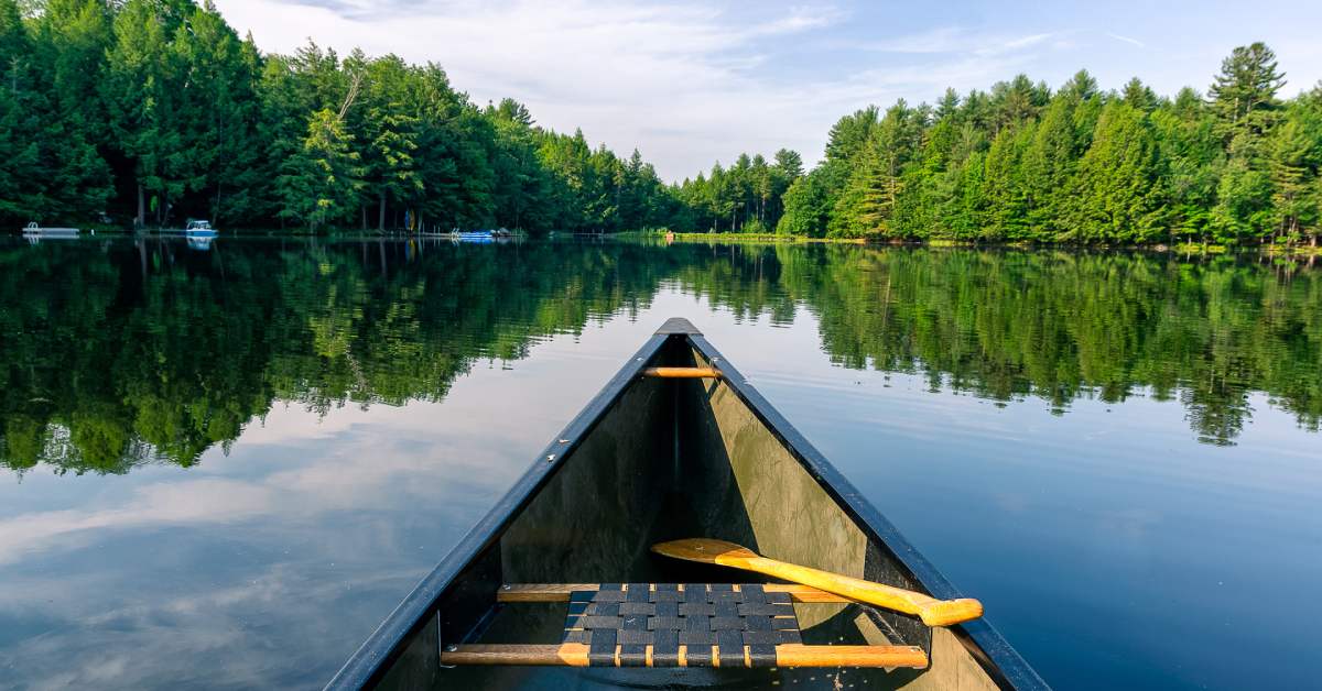 canoe on a lake