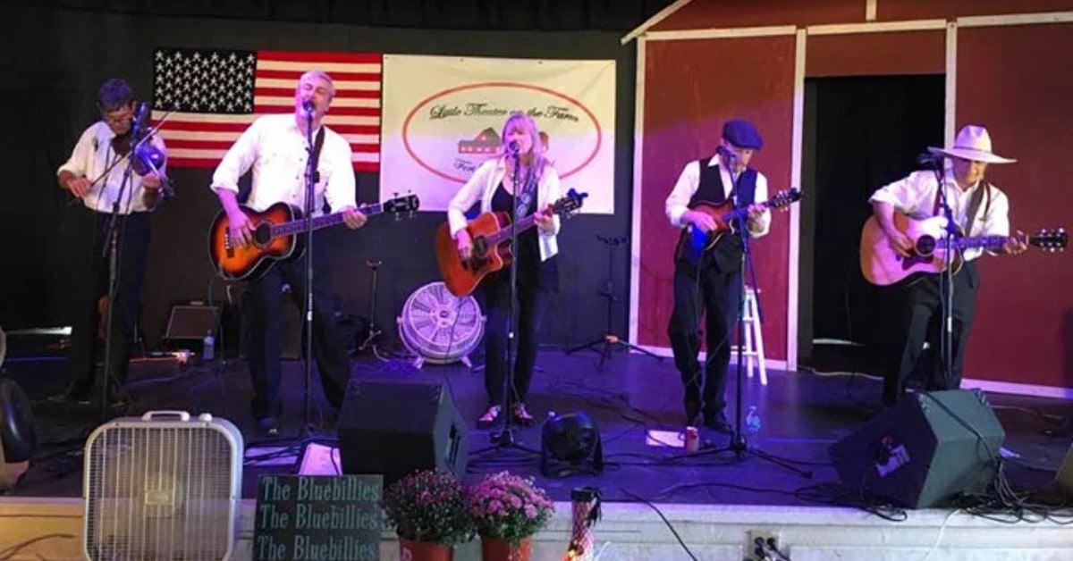 a band playing on stage