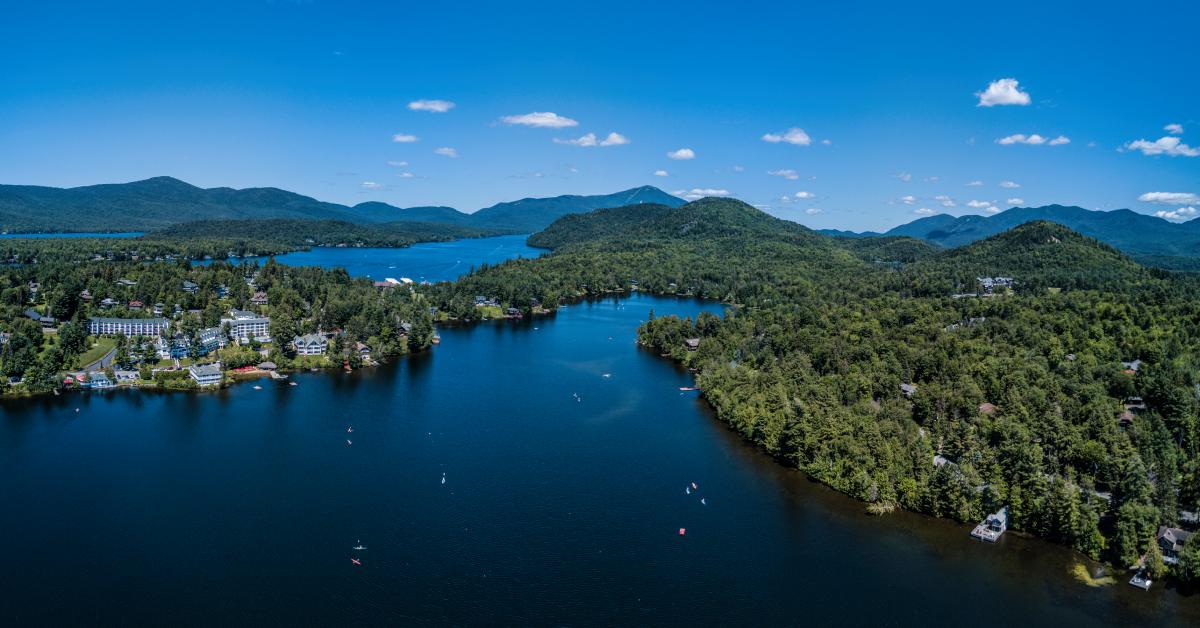 aerial view of lake placid