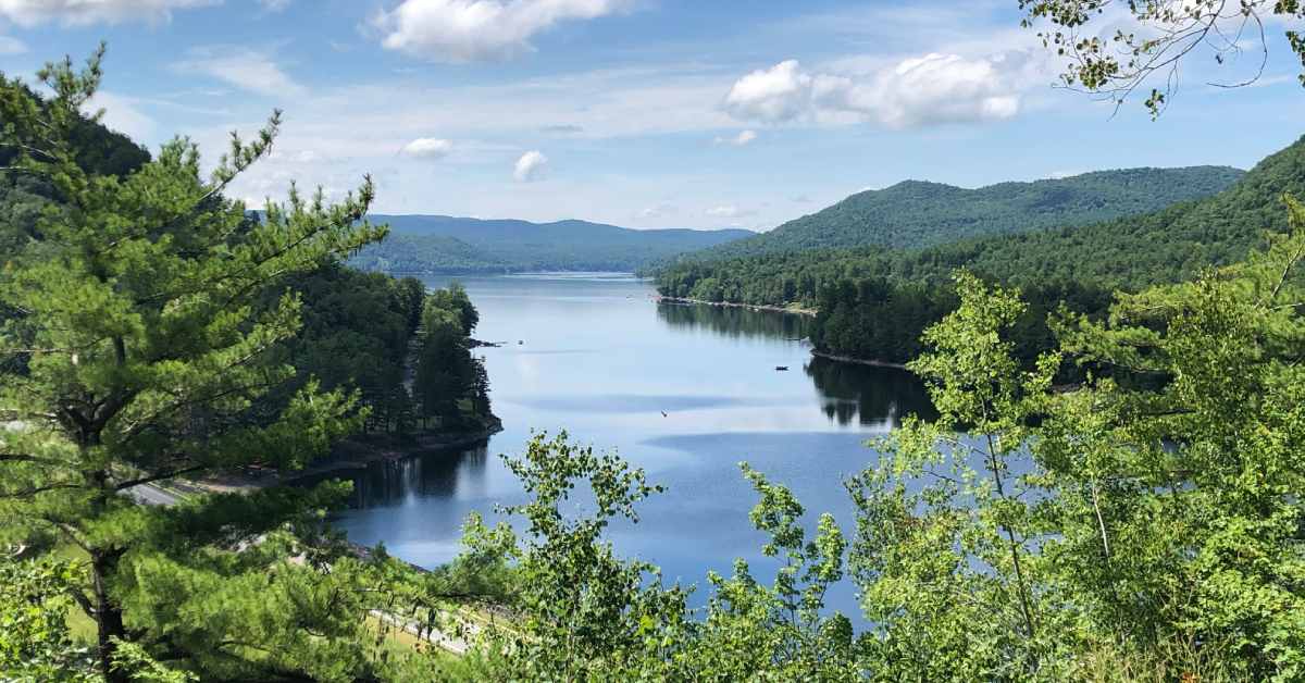 view of the great sacandaga lake from the north end