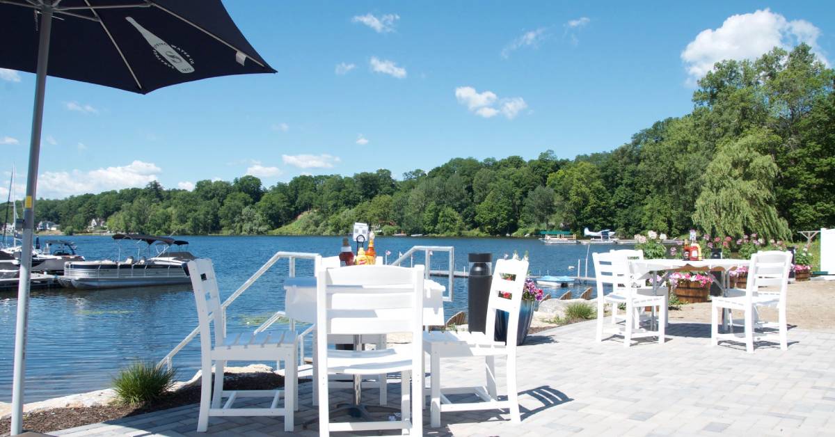 patio dining by the water