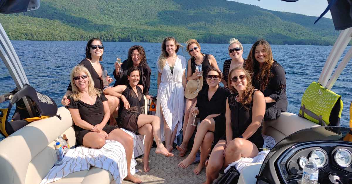 bachelorette party on a boat
