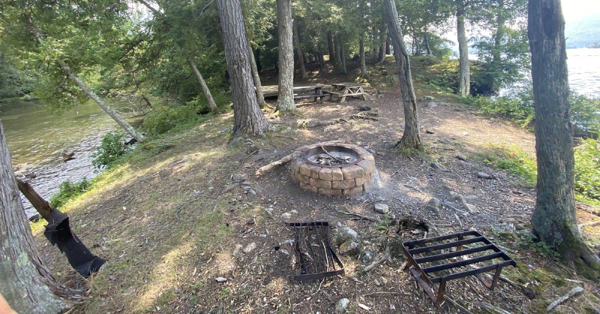 campsite with fire pit
