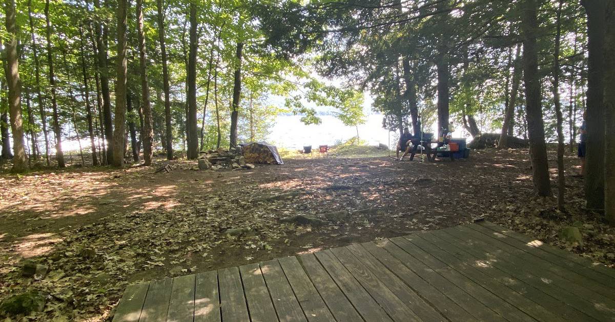 campsite near water
