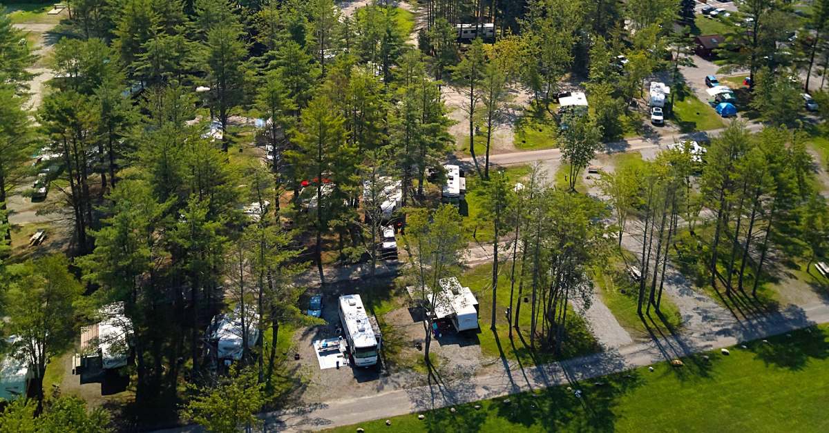 aerial view of campground