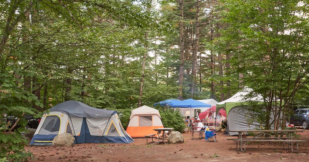 campsite with tents