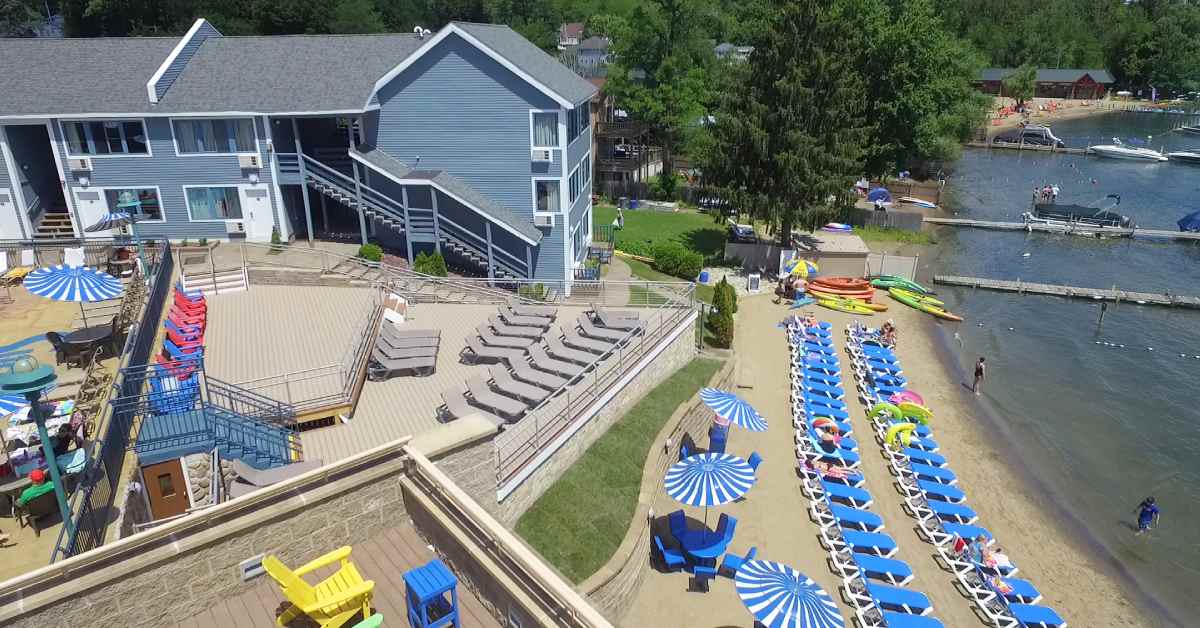 aerial view of a beach resort