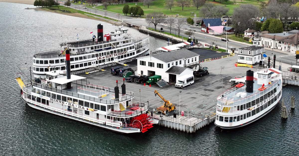 three cruise ships are docked