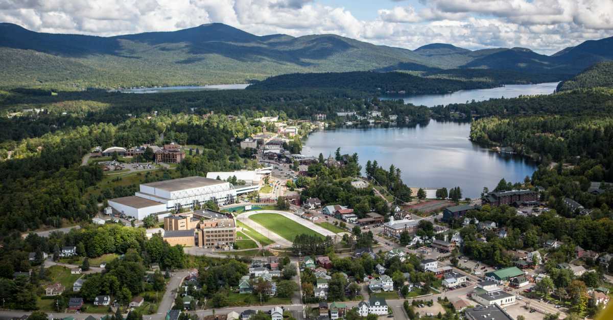 aerial view of lake placid