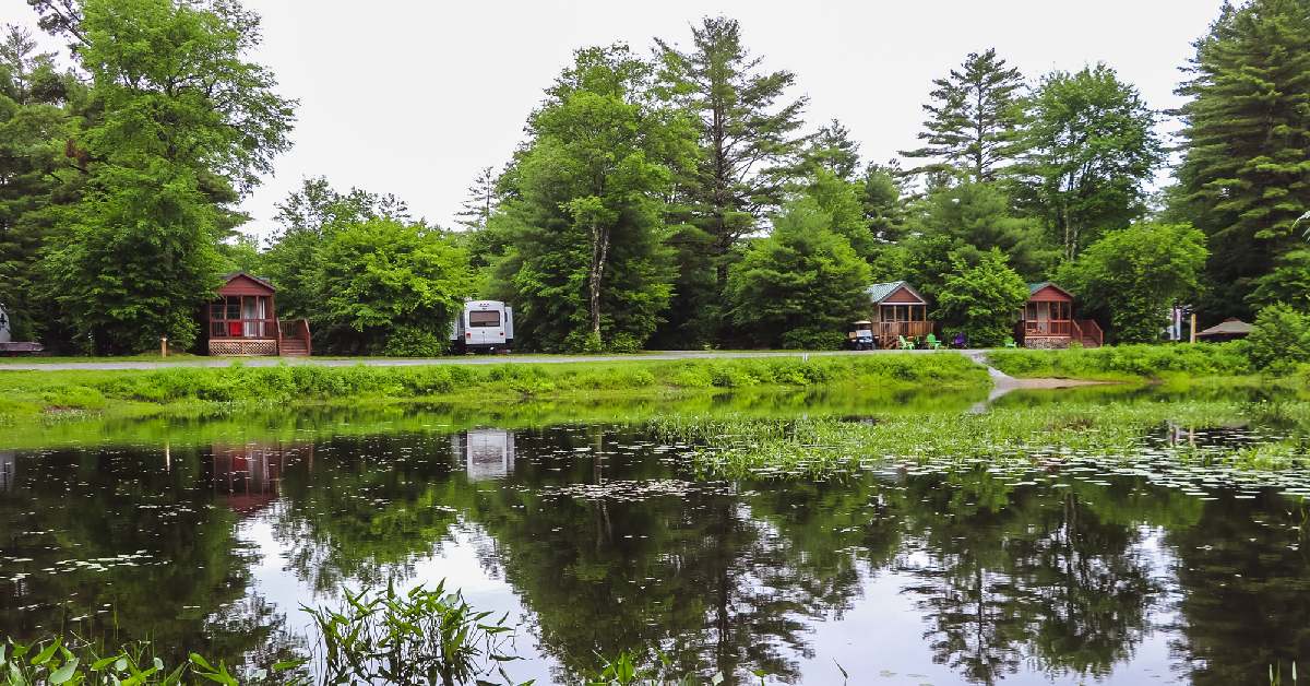 campsites and cabins by the river