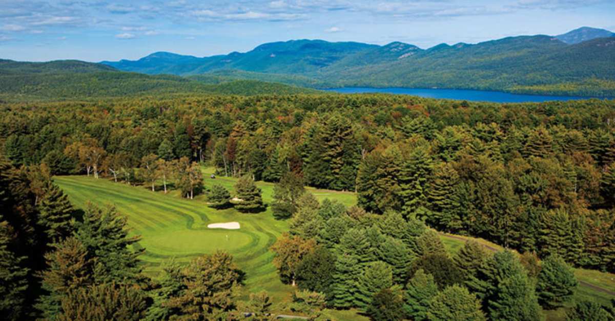 aerial view of golf course