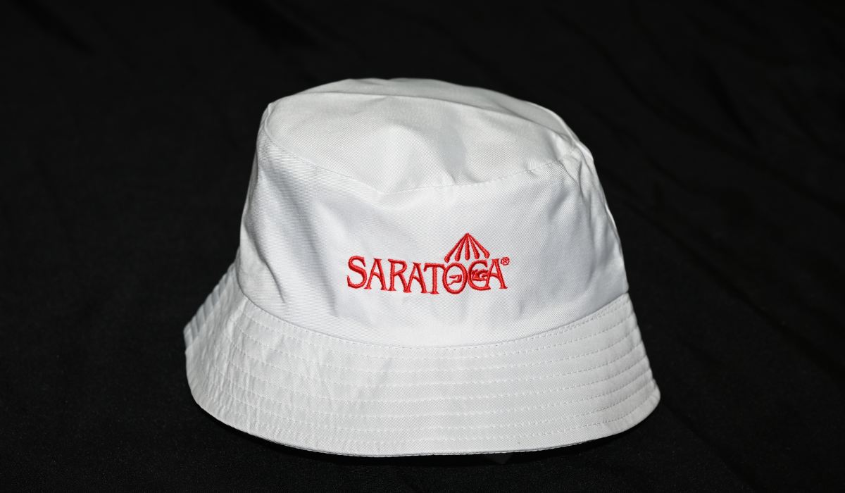 a Saratoga themed bucket hat