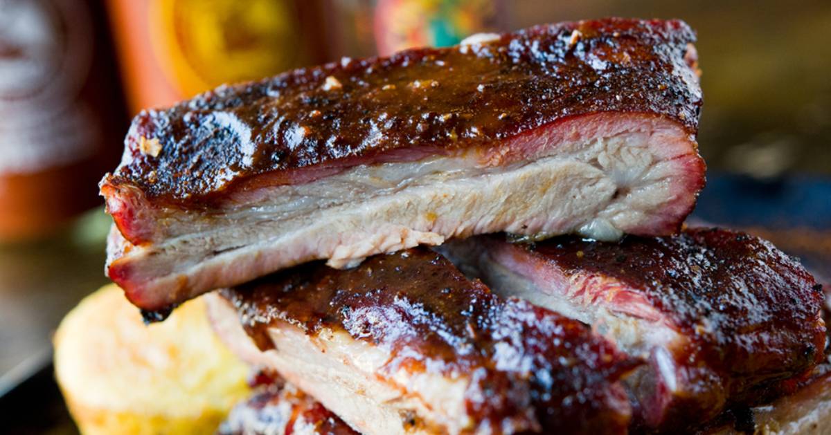 close up view of BBQ ribs