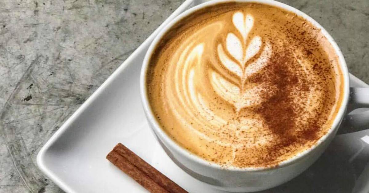 latte art in a coffee mug
