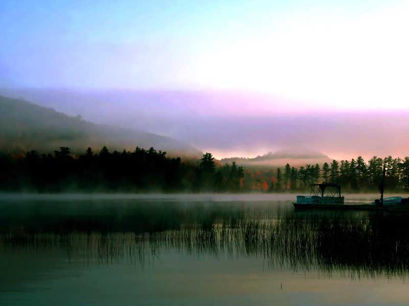 Fog over Big Moose Lake in the Adirondacks