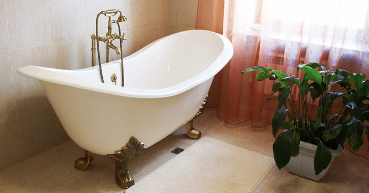 an ornate white bathtub