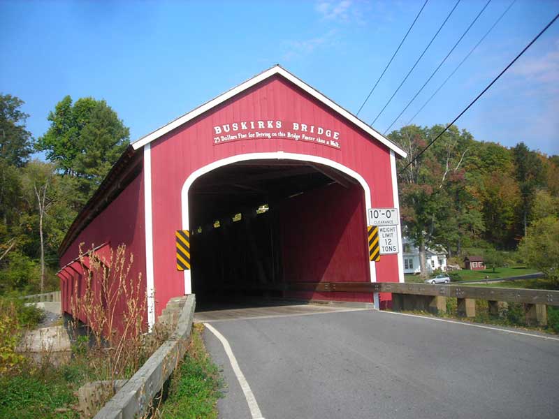 Buskirk Bridge, a covered bridge cross thing Hoosic River in Cambridge NY