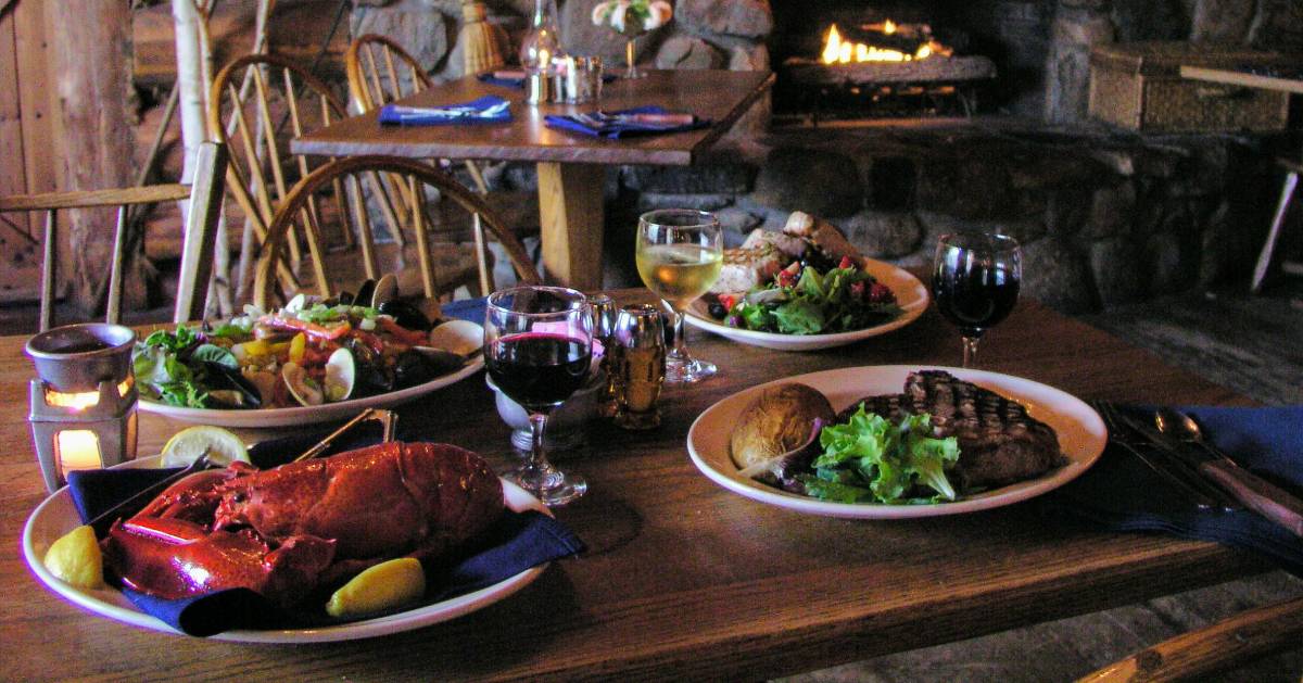 lobster and an elegant meal plated in restaurant