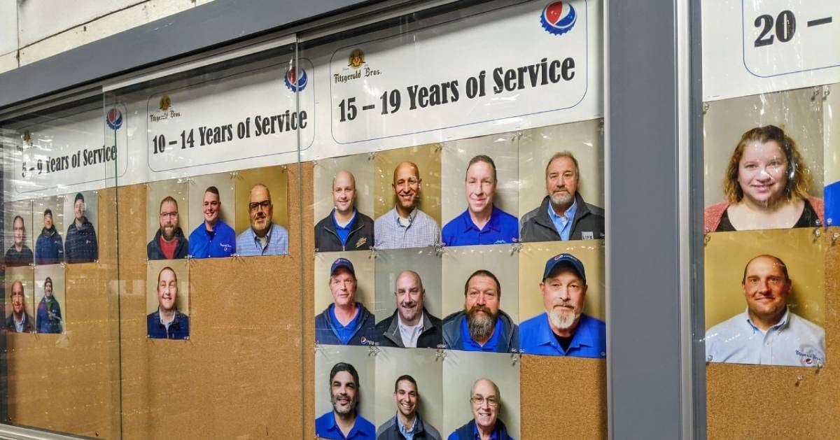 wall recognizing employee years of service