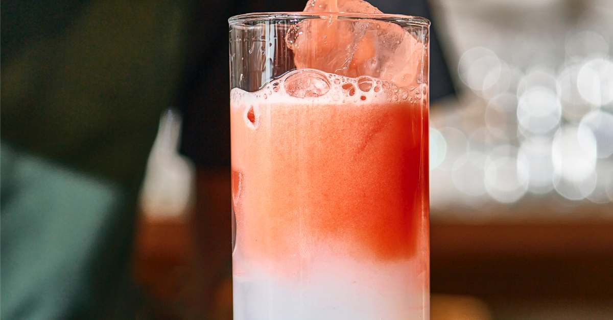 pink and white mocktail