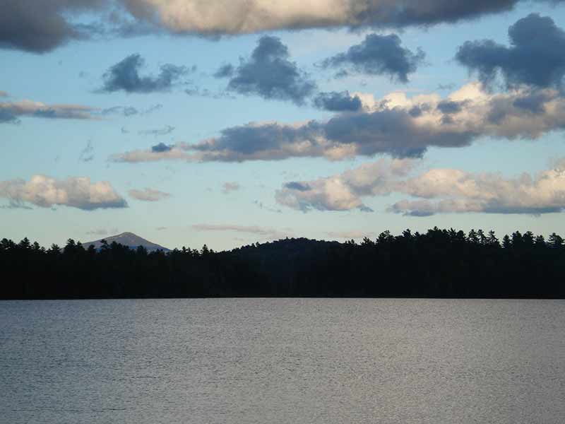 View of Whiteface Mountain over Upper St. Regis Lake