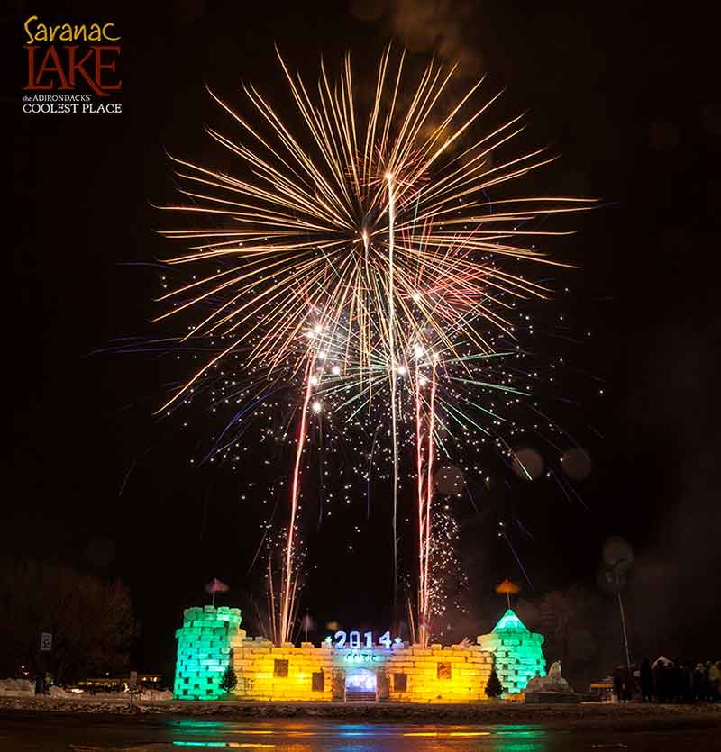 Winter Carnival Fireworks of the Saranac Lake Ice Palace