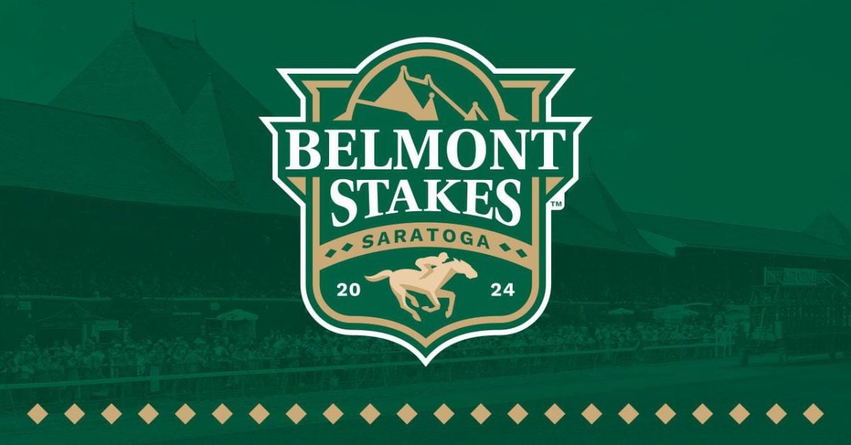 green and gold belmont stakes at saratoga logo for 2024.