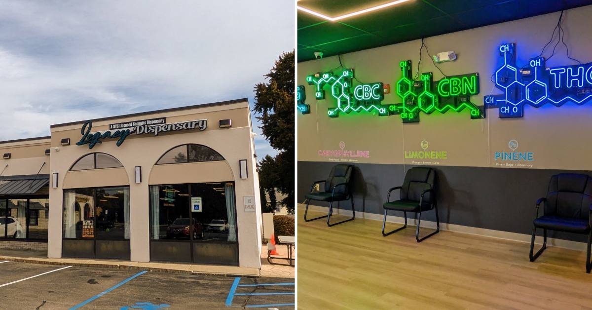 legacy dispensary, exterior and interior