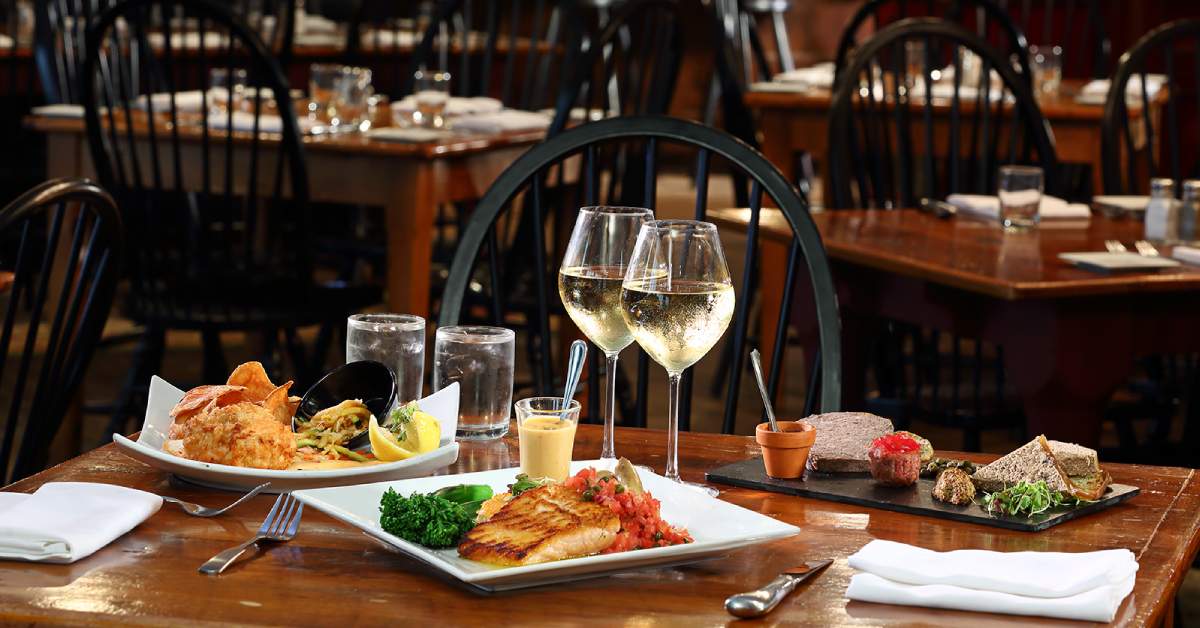 food and drinks on a table