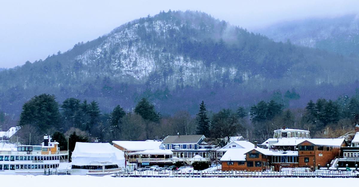 winter scene in lake george