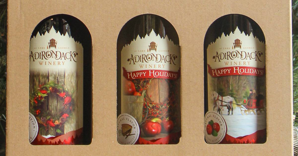 three bottles of adirondack winery wine