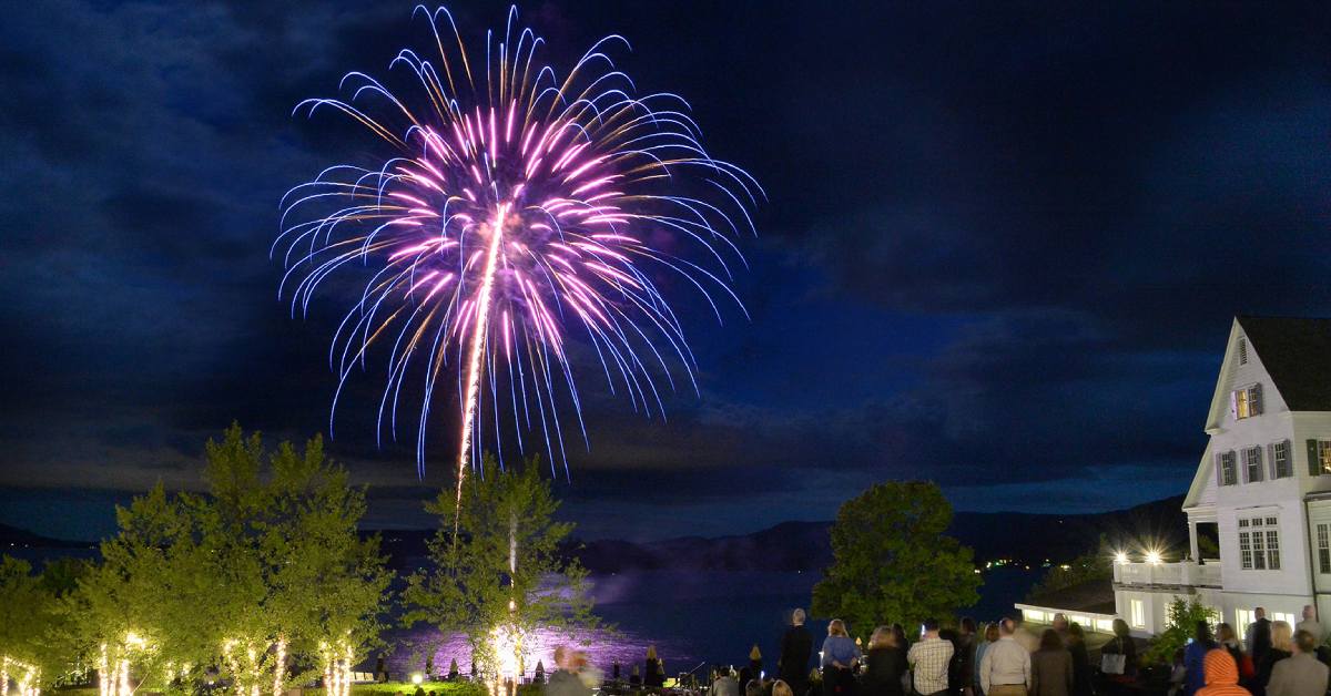 new year's fireworks over lake george