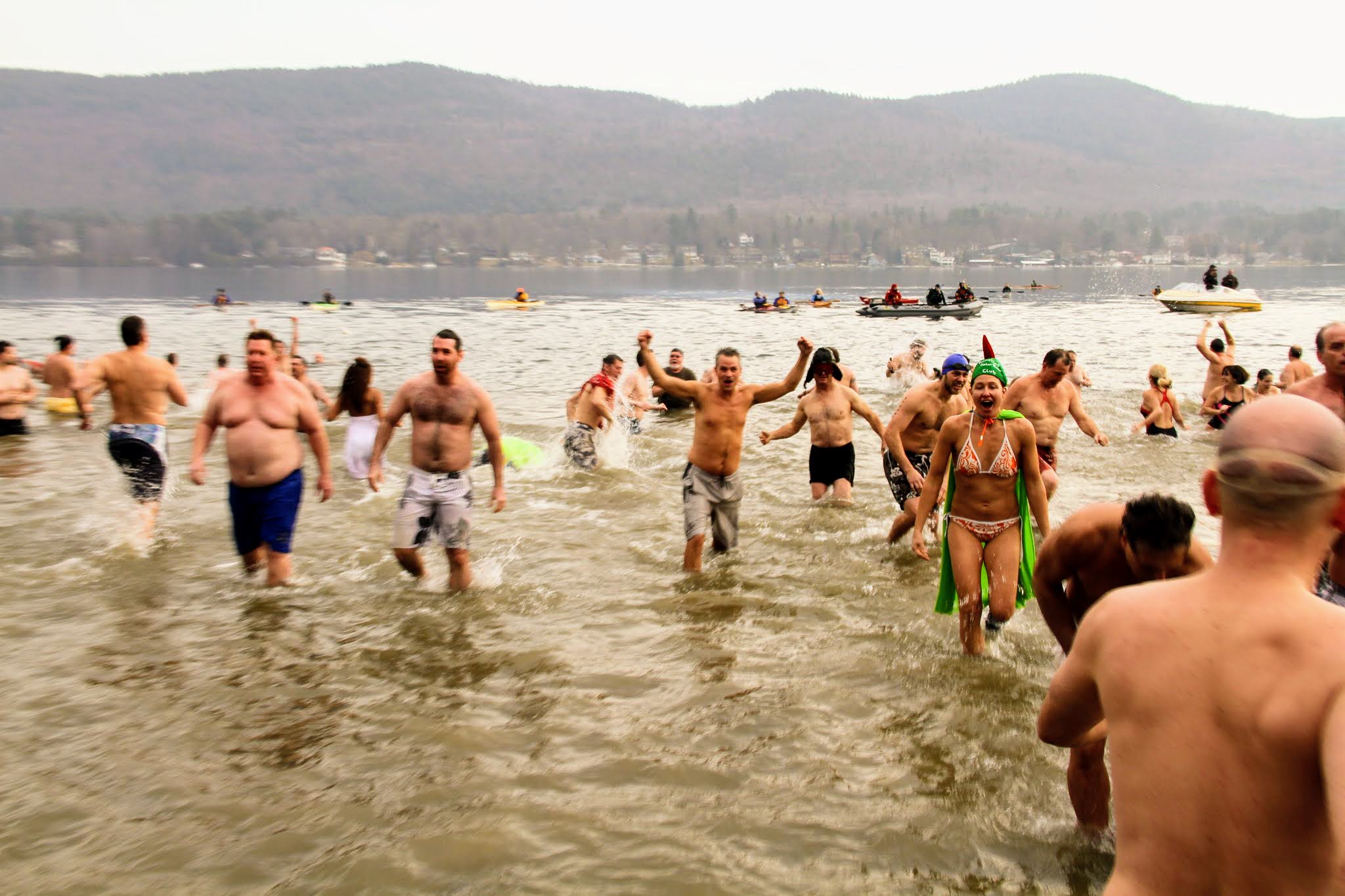 new years polar plunge in lake george