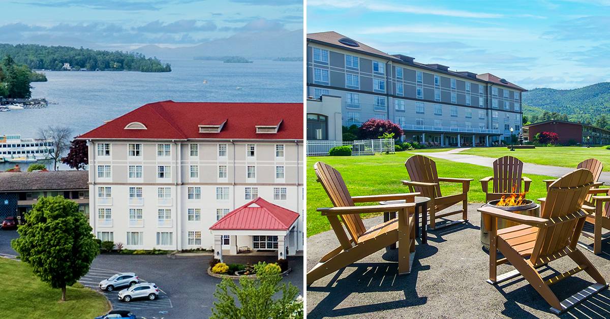 front and back of fort william henry hotel