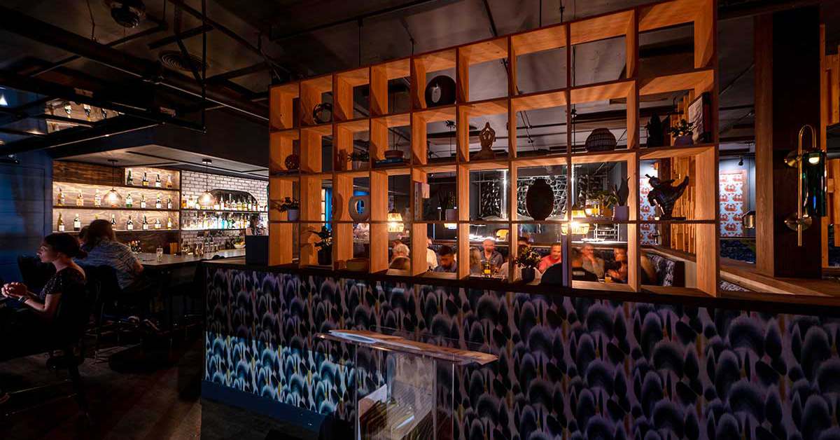 view of a wine bar dining area