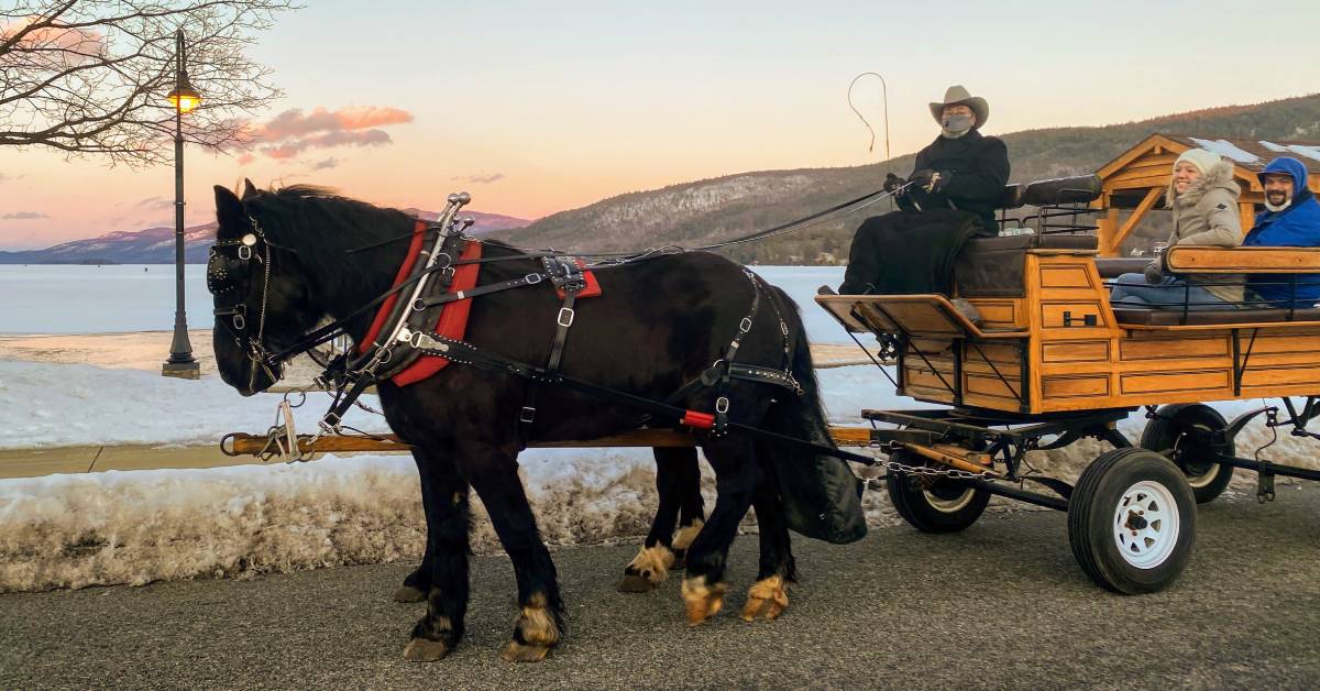 sleigh ride by lake george