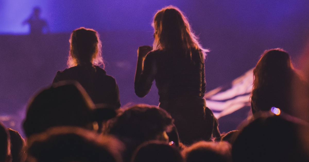 people standing at a concert