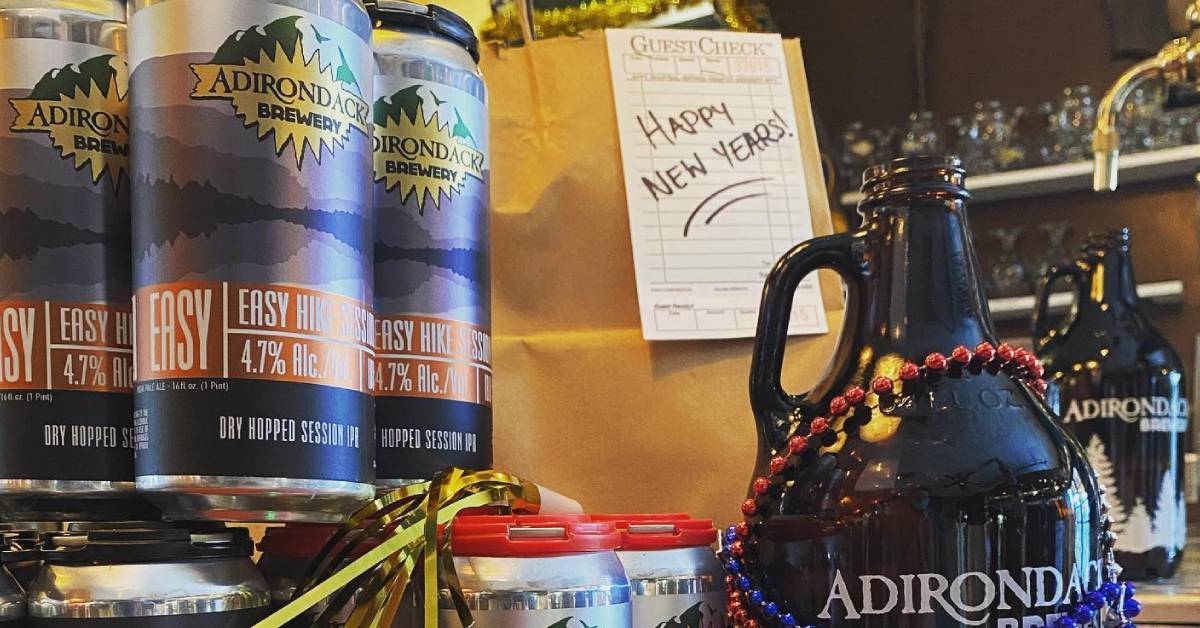 adirondack pub and brewery brews with happy new years sign