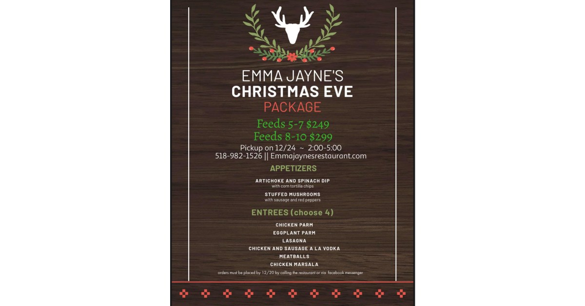 christmas eve takeout flyer