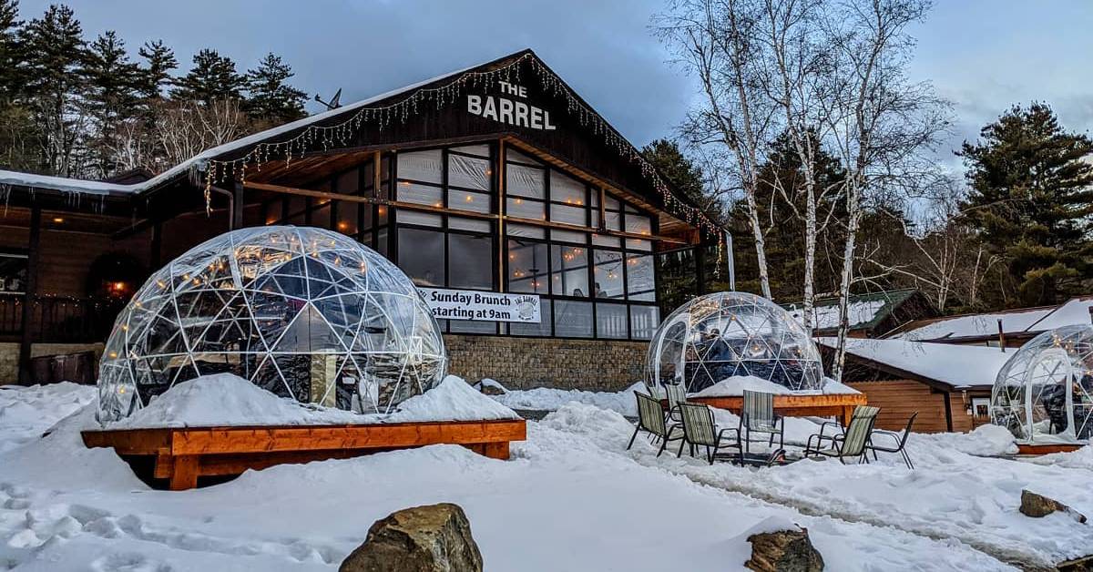 igloo dining at the barrel