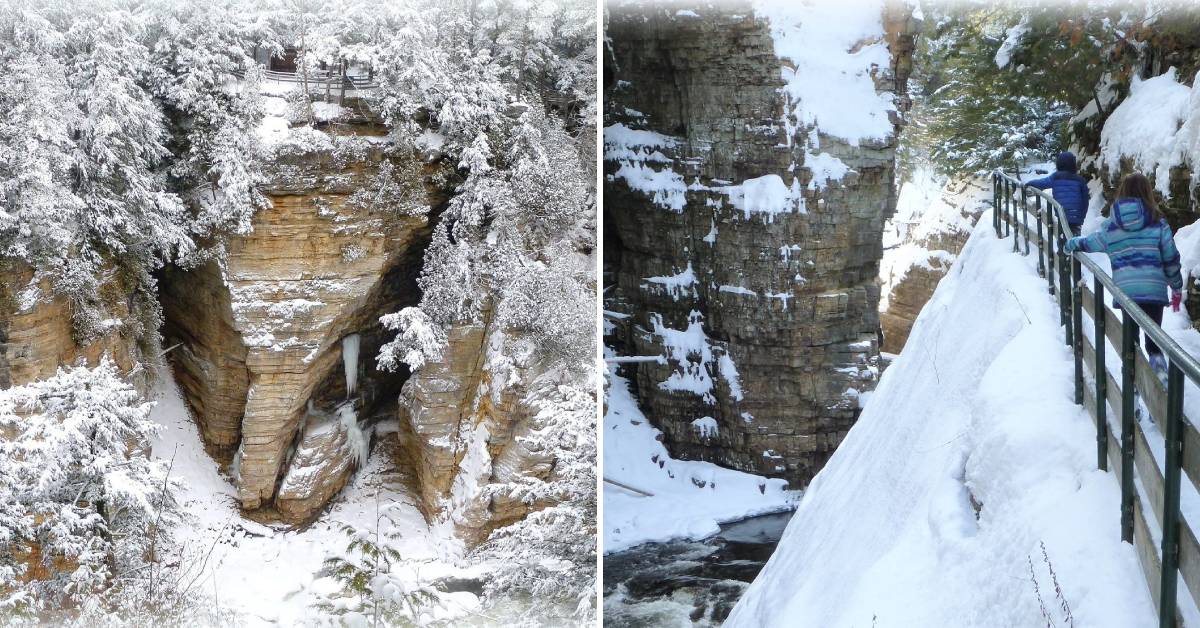 ausable chasm in winter