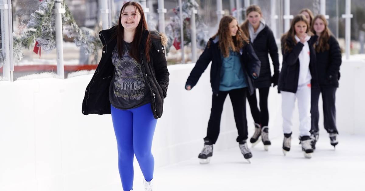 teenagers ice skating