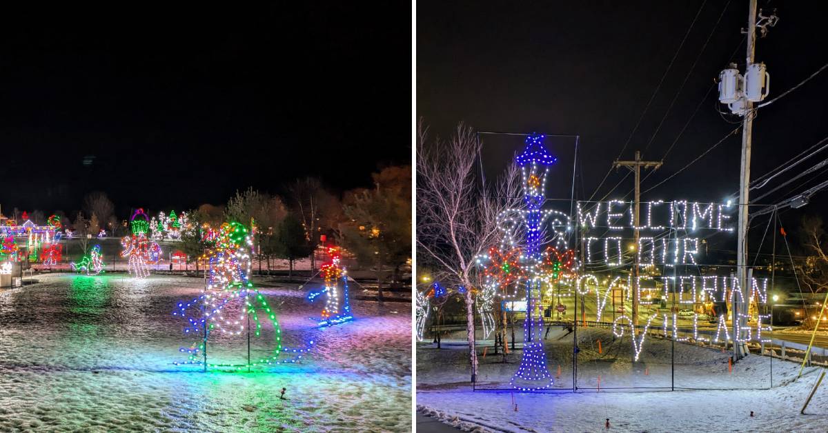 holiday lights at the lake